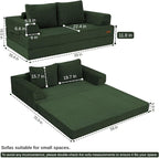 COMAX Futon Sofa Bed, Convertible Folding Sofa Bed, Boneless Couch Loveseat - Image 2