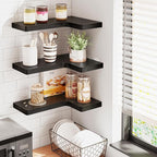 Fixwal Corner Floating Shelves for Wall Mounted Natural Solid Wood 16"x11.4" - Image 6