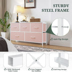 5-Drawer Dresser for Bedroom, Anti-Tip Wide Storage Organizer Fabric Chest of - Image 4
