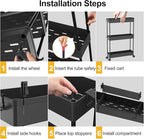 SPACELEAD 2-piece Set Slim Storage Cart 3 Tier, Bathroom Organizer Rolling - Image 6