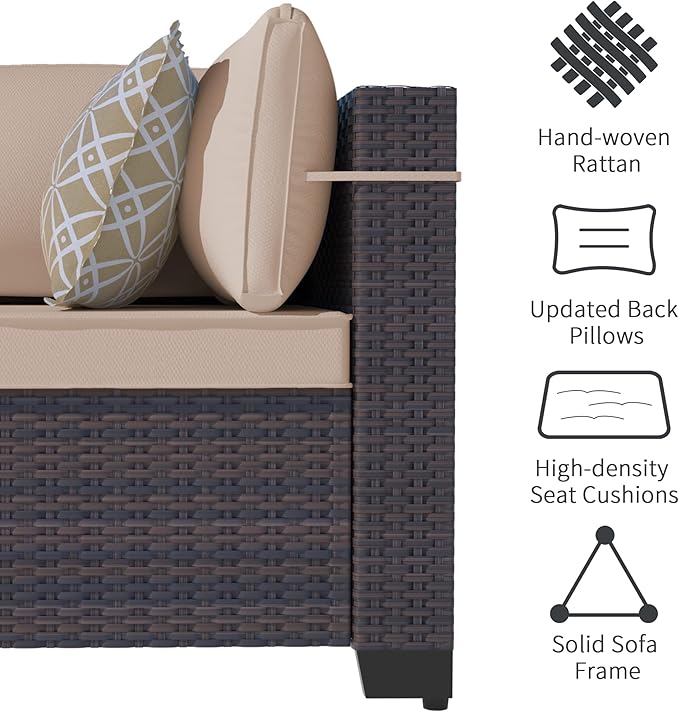 Outdoor Patio Furniture Set, 14 Pieces Outdoor Sectional Furniture Patio Sofa - Image 3