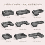 Vesgantti 119" L-Shaped Modular Sectional Sofa, Corduroy Cloud Couch - Image 9