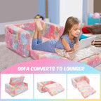 SLIGUY Kids Couch, Fold Out Kids Sofa Chair, Toddler Convertible Sofa to - Image 6