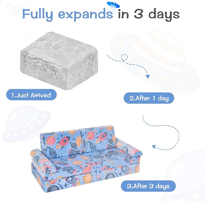 IFNOW Modular Kids Play Couch, Convertible & Washable Toddler Foam Couch Kids - Image 9