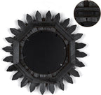 Honiway Black Wall Decor Wall Mirror 12 inch Boho Wall Decor Wood Decorative - Image 9