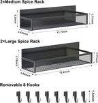 Aufworld Magnetic Spice Rack for Refrigerator, 4 Pack Magnetic Shelf, Fridge - Image 2