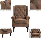 Mid-Century High Wingback Chair, Microfiber Accent Chair Armchair - Image 4