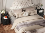 Furologee Nightstands with Charging Station, End Table with LED Lights - Image 8