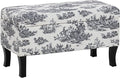 Linon Stephanie Black and White Toile Fully Upholstered Bench by Linon