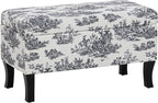 Linon Stephanie Black and White Toile Fully Upholstered Bench by Linon