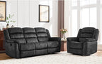EBELLO 2 Pieces Reclining Couch Furniture Set, Soft Fabric Manual Recliner Sofa by EBELLO