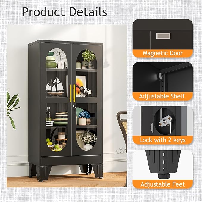PAOFIN 47" H Locking Display Cabinet - Image 4