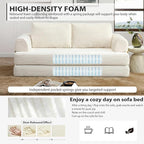 HANXIN 80 Inch Convertible Sleeper Sofa Bed, High Back Plush Corduroy Folding - Image 4