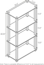 Furinno TURN-S-TUBE Storage Shelves, 4-Tier Book Shelf, Corner Shelf, Toolless - Image 3