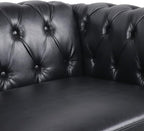 LEVNARY Leather Sofa, Chesterfield Tufted Upholstered 2 Seater Couch, Modern - Image 6