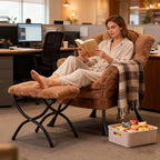 Welnow Lazy Chair with Ottoman, Modern Accent Chair with Armrests and a Side - Image 8
