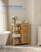 HITNET Bathroom Floor Cabinet, Bamboo Storage Cabinet - Image 5