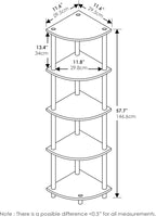 Furinno TURN-N-TUBE Corner Shelf Set of 2, 5-Tier Corner Bookshelf, Open - Image 7