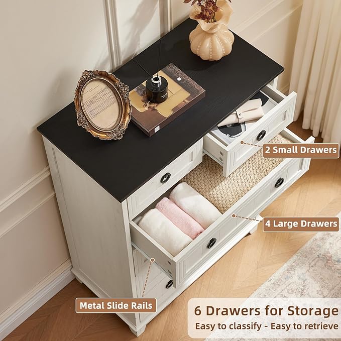 Joaxswe Farmhouse 6 Drawer Dresser - Image 3