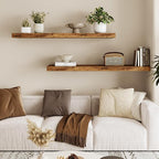 Fixwal Wall Shelves, 35.4" Long Heavy Duty Wall Mounted Rustic Wood Shelves - Image 2