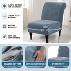 H.VERSAILTEX Armless Accent Chair Covers Thick Velvet Armless Chair Slipcovers - Image 6