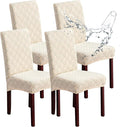 Genina Waterproof Chair Covers for Dining Room, Stretch Jacquard Dining Chair by Genina