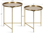 Kate and Laurel Ulani Modern Nesting Side Table; Set of 2; Gold; Sophisticated - Image 3