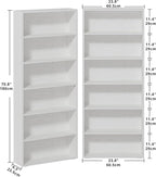 IRONCK Bookshelves and Bookcases Set of 2 Floor Standing 6 Tiers Display - Image 3