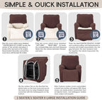 Oversized Recliner Chair Covers, 4-Piece Stretch Geometric Strokes Jacquard - Image 8