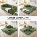 4-in-1 Folding Convertible Sofa Bed, 78 Inch Oversized Corduroy Upholstered - Image 3