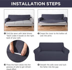 Peryiter 2 Pcs Sofa Covers Couch and Loveseat Covers Set Stretch Sofa Slipcover - Image 4