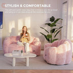 MAXYOYO Bean Bag Chair for Adults, Loveseat Floral Shaped Bean Bag Sofa - Image 4