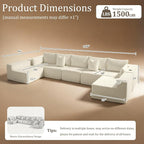 168" Cloud Sectional Couch, Comfort U Shaped Sofa - Image 2