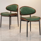 REONEY Dining Chairs Set of 8, Mid-Century Modern Upholstered PU Leather Chairs - Image 8
