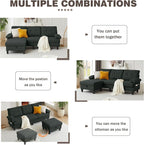 Sectional Sofa Couch for Living Room, Deep 3-Seater L Shaped Couches - Image 5