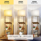 RUNTOP Floor Lamp with Shelves, Plus Shelf Lamp with Wireless Charger, 2 USB - Image 4