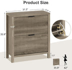 YOMILUVE Shoe Cabinet Storage for Entryway, Fluted Shoe Cabinet - Image 2