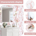 practicalWs White/Pink Marble Contact Paper Granite Peel and Stick Countertops - Image 7