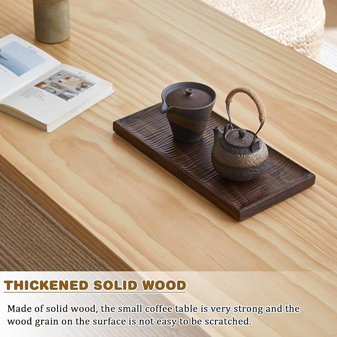 Zen Style Solid Wood Coffee Table - Image 5