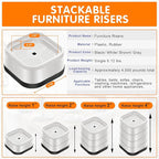 shouwuhho 24 Pack Furniture Risers Adjustable Bed Risers Heavy Duty Lifts - Image 2