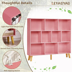 LEYAOYAO 10 Cube Bookshelf, 3 Tier Modern Wide Bookcase - Image 4