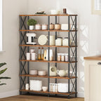 HOOBRO Corner Bookshelf, 6-Tier L-Shaped Bookcase, Industrial Open Display - Image 6
