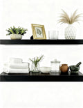 Solid Wood Floating Shelves, 40in Finished Real Wood Wall Shelves by Unknown