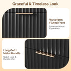 VINGLI Black Fluted 6 Drawer Dresser - Image 4