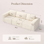 Vesgantti 119" Modular Sectional Sofa, Corduroy Cloud Couch - Image 2
