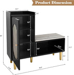 HLR Storage Bench Set of 2, L-Shaped Storage Cabinet - Image 2