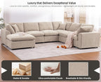 Oversized Modular Sectional Sofa Couch, Large 7 Seater Corner Sofa Modern U - Image 4