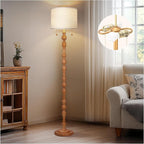 65.5" Natural Real Wood Floor Lamp by SCENEKOY