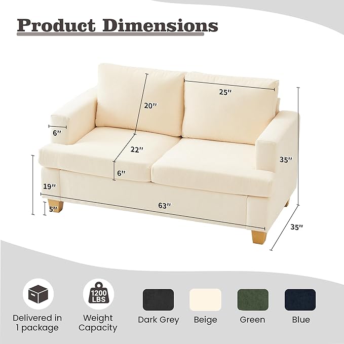 Apicizon Cloud Couches Living Room Furniture Sets, Loveseat Sofa Set of 2 & 3 - Image 2