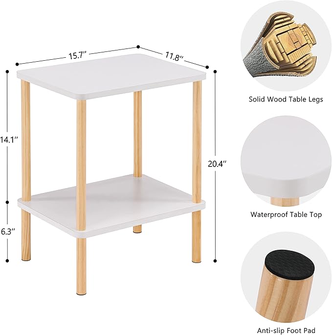 Apicizon 2 Tier End Table, Small Side Table - Image 3